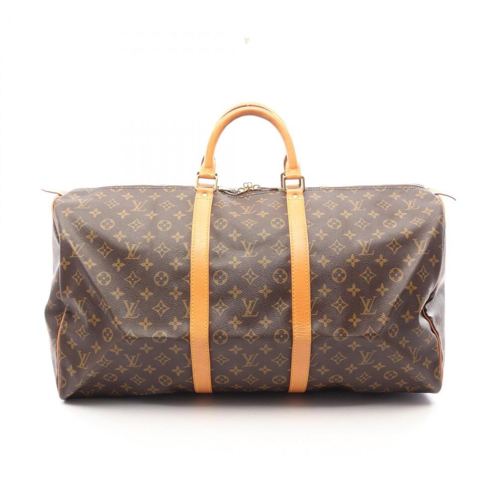 Louis Vuitton Keepall 55 Monogram Boston Bag Handbag, Coated Canvas Leather, ...